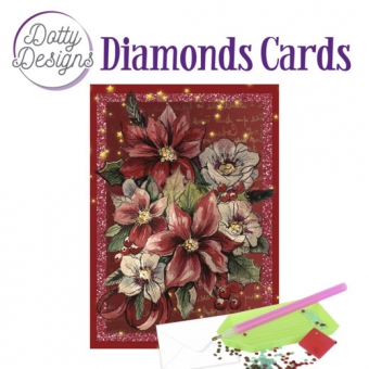 Dotty Designs Diamond Cards - Poinsetta Rectangle